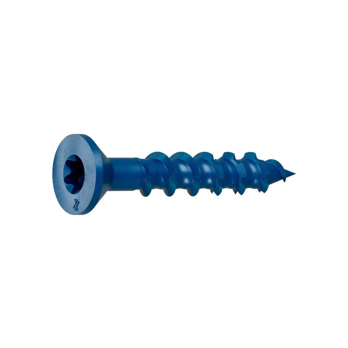 Titen Turbo™ — 3/16 in. x 1-1/4 in. Phillips Flat-Head Concrete and Masonry Screw, Blue (25-Qty)