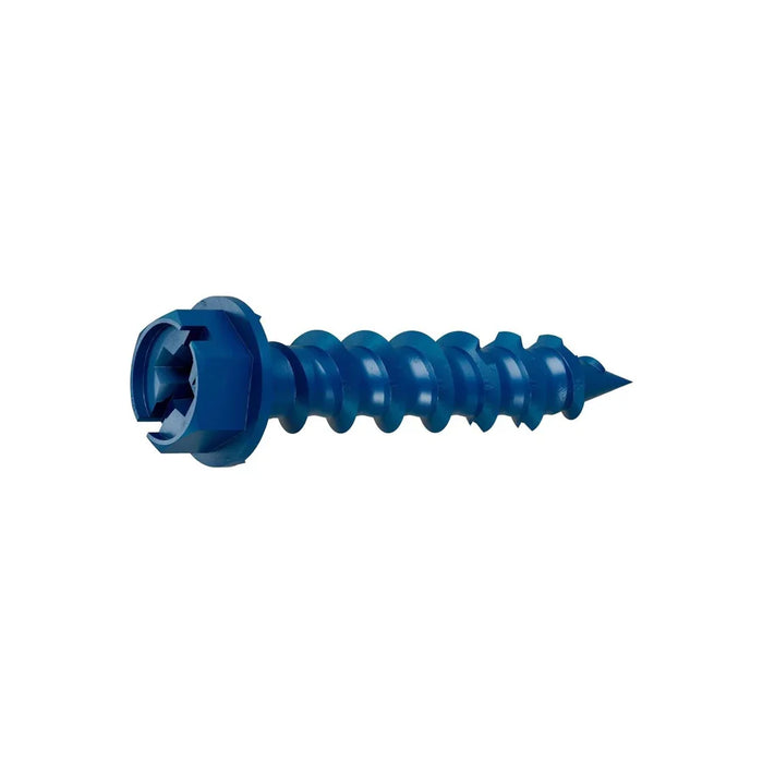 Titen Turbo™ — 1/4 in. x 1-1/4 in. Hex-Head Concrete and Masonry Screw, Blue (25-Qty)