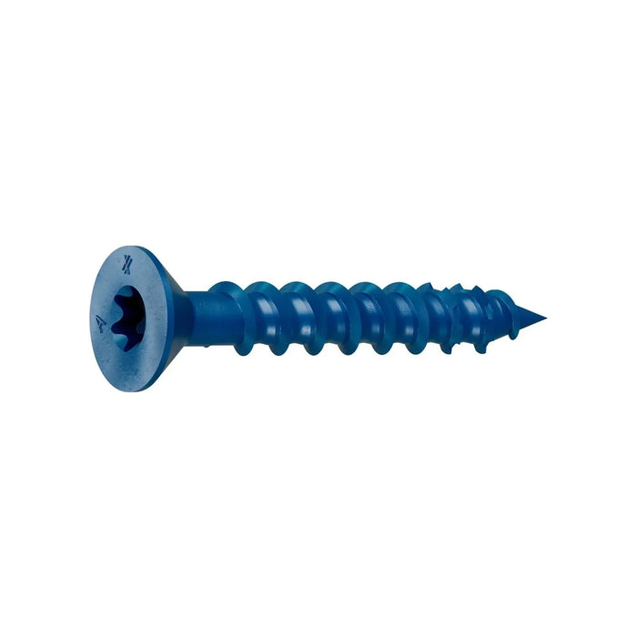Titen Turbo™ — 1/4 in. x 1-3/4 in. Phillips Flat-Head Concrete and Masonry Screw, Blue (25-Qty)