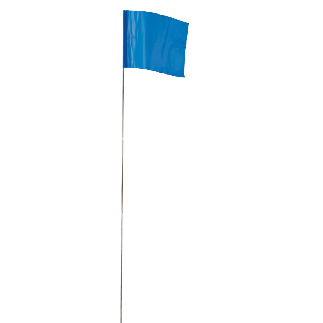 2.5 in. x 3.5 in. Blue Flag Stakes — Quality Industrial Safety