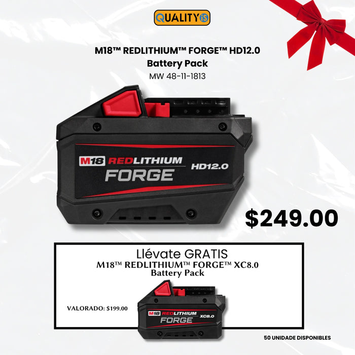 M18™ REDLITHIUM™ FORGE™ HD12.0 Battery Pack + M18™ REDLITHIUM™ FORGE™ XC8.0 Battery Pack