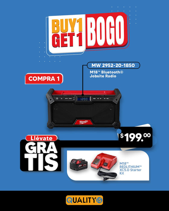 M18™ Bluetooth® Jobsite Radio + M18™ REDLITHIUM™ XC 5.0Ah Battery and Charger Starter Kit