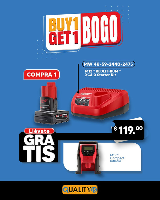 M12 REDLITHIUM  XC4.0 Starter Kit + M12™ Compact Inflator