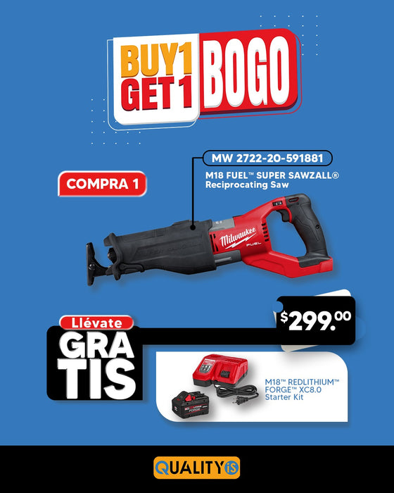 M18 FUEL™ SUPER SAWZALL® Reciprocating Saw + M18™ REDLITHIUM™ FORGE™ XC8.0 Starter Kit