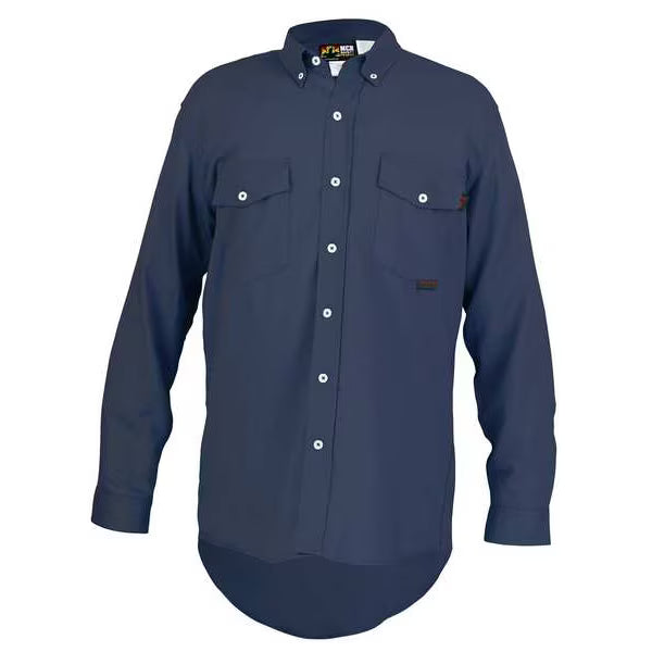 Flame Resistant Long Sleeve Work Shirt Navy M