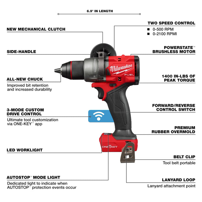 M18 FUEL™ ½” Hammer Drill/Driver w/ ONE-KEY™