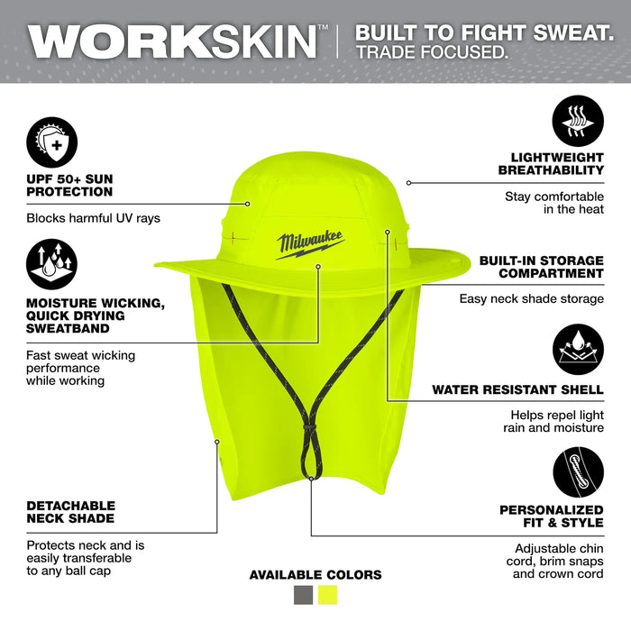 WORKSKIN™ Sunshade Hat - Yellow LXL