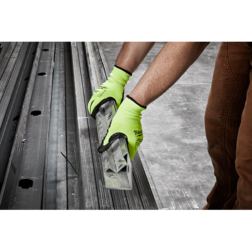 12 Pair High Visibility Cut Level 3 Polyurethane Dipped Gloves - S