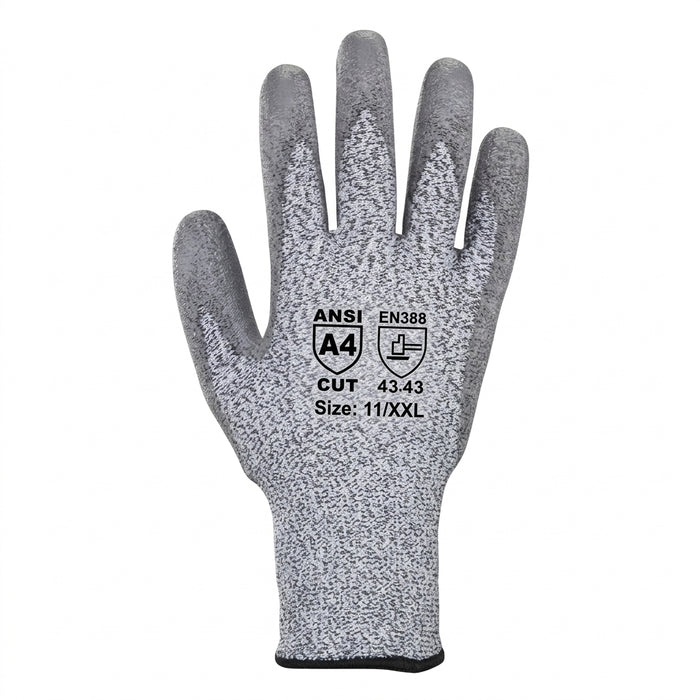 SafeCut® HPPE Knit PU Coated Gloves - A4 Cut Level Small