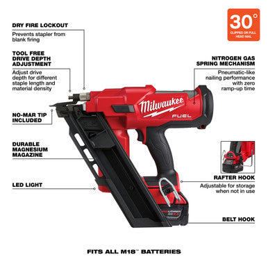 M18 FUEL™ 30 Degree Framing Nailer Kit