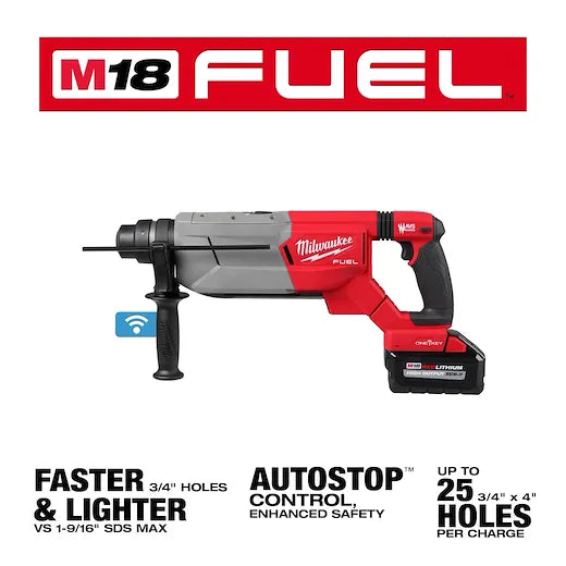 M18 FUEL™ 1-1/4” SDS Plus D-Handle Rotary Hammer Kit w/ ONE-KEY™