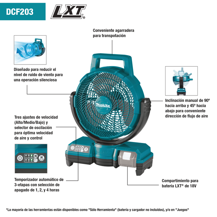 18V LXT® Lithium‑Ion Cordless/Corded 9‑1/4" Fan, Tool Only