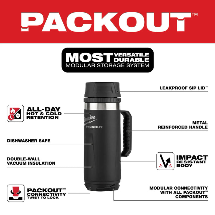 PACKOUT™ 18oz Insulated Mug with Sip Lid Black