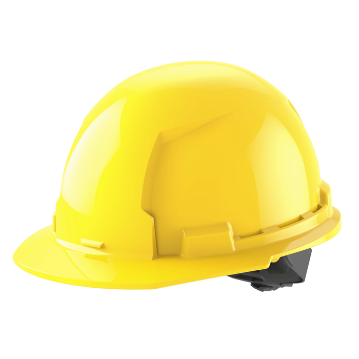 BOLT™ Yellow Front Brim Hard Hat w/4pt Ratcheting Suspension (USA) - Type 1, Class E