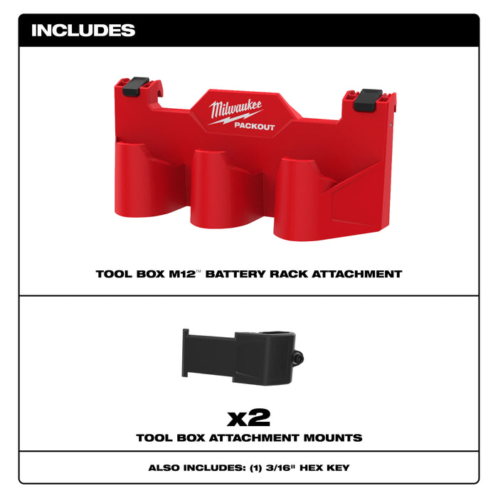 PACKOUT™ Tool Box M12™ Battery Rack Attachment