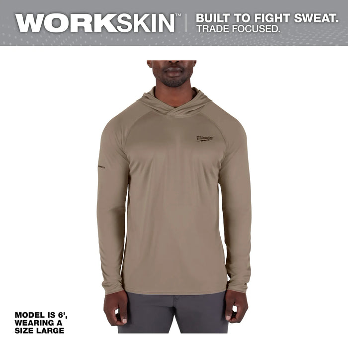 WORKSKIN™ Hooded Sun Shirt - S  Sandstone