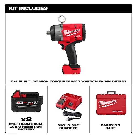 M18 FUEL™ 1/2" High Torque Impact Wrench w/ Pin Detent Kit