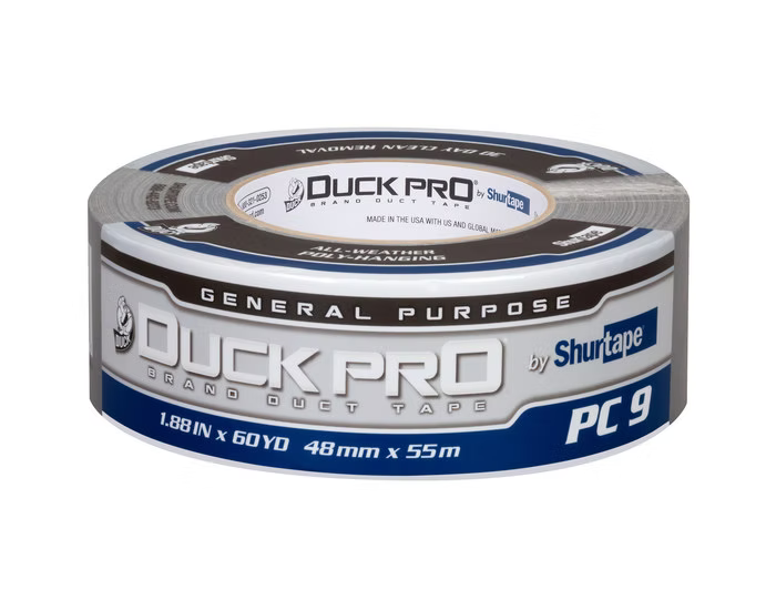 Duck Pro® by Shurtape® General Purpose Grade, Co-Extruded Cloth Duct Tape Silver 1.88in x 60yds