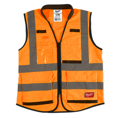 High Visibility Orange Performance Safety Vest - S/M