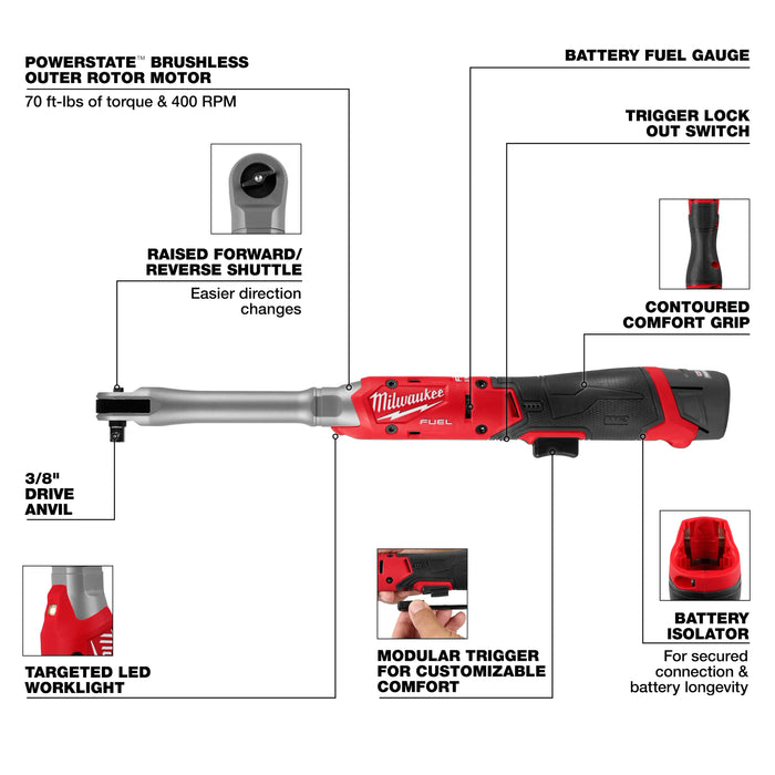 M12 FUEL™ 3/8" Extended Reach Ratchet Kit
