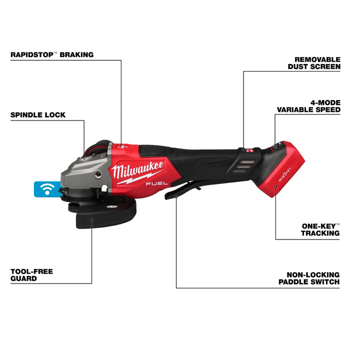 M18 FUEL™ 4-1/2"-6" Variable Speed Braking Grinder, Paddle Switch w/ ONE-KEY™