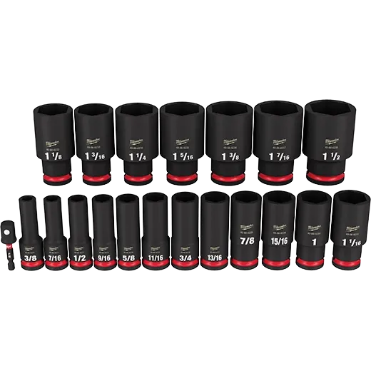 19PC SHOCKWAVE™ Impact Duty™ 1/2" Drive SAE Deep 6 Point Socket Set