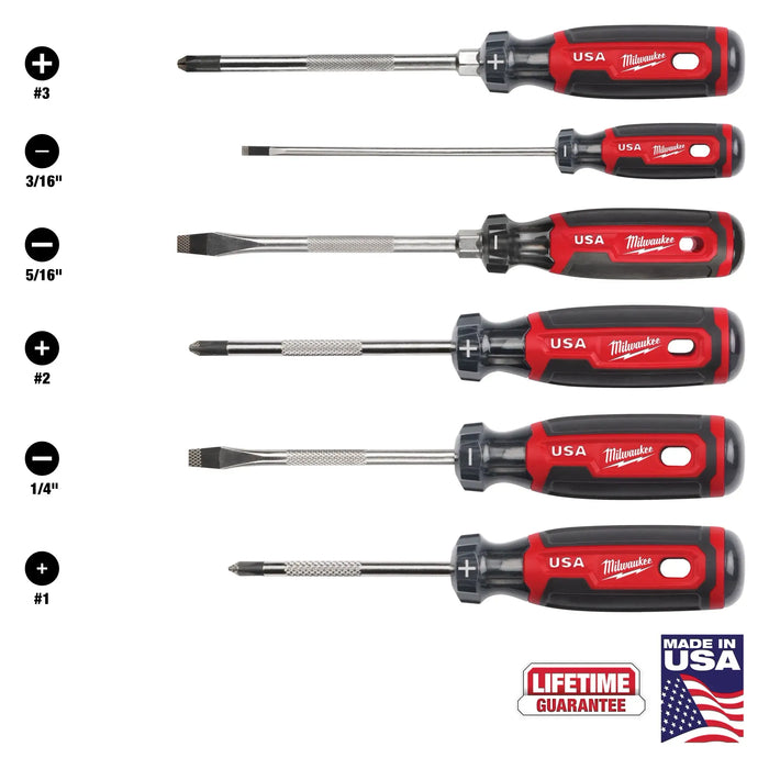 6PC Cushion Grip Screwdriver Set (USA)