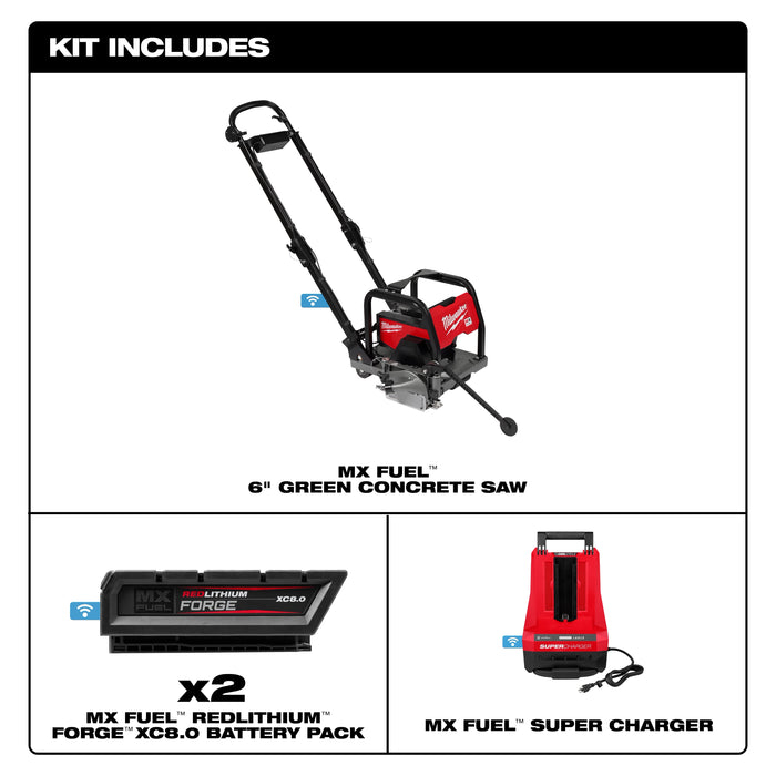 MX FUEL 6" Green Concrete Saw Kit