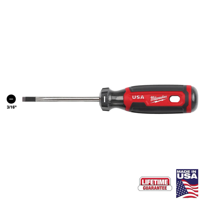 3/16" Cabinet 6" Cushion Grip Screwdriver (USA)