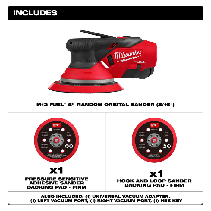 M12 FUEL™ 6" Random Orbital Sander (3/16")