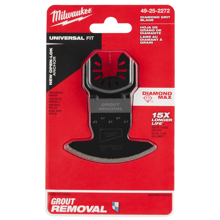 MILWAUKEE® OPEN-LOK™ DIAMOND MAX™ Diamond Grit Grout Removal Multi-Tool Blade