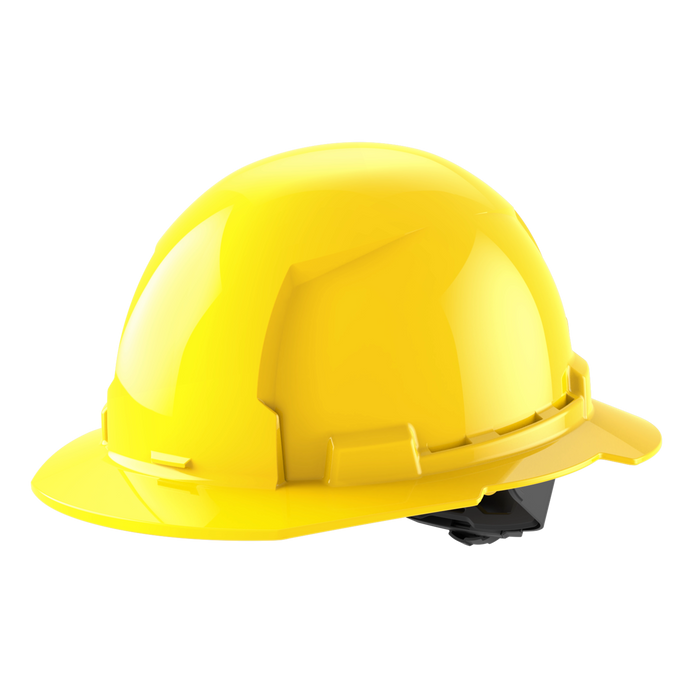 BOLT™ Yellow Full Brim Hard Hat w/4pt Ratcheting Suspension (USA) - Type 1, Class E