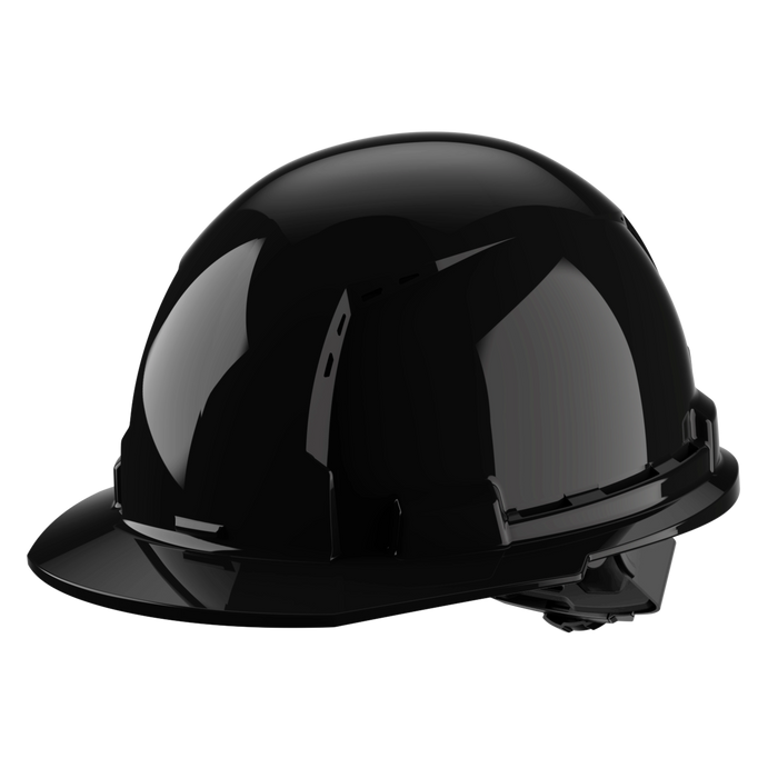 BOLT™ Black Front Brim Vented Hard Hat w/4pt Ratcheting Suspension (USA) - Type 1, Class C