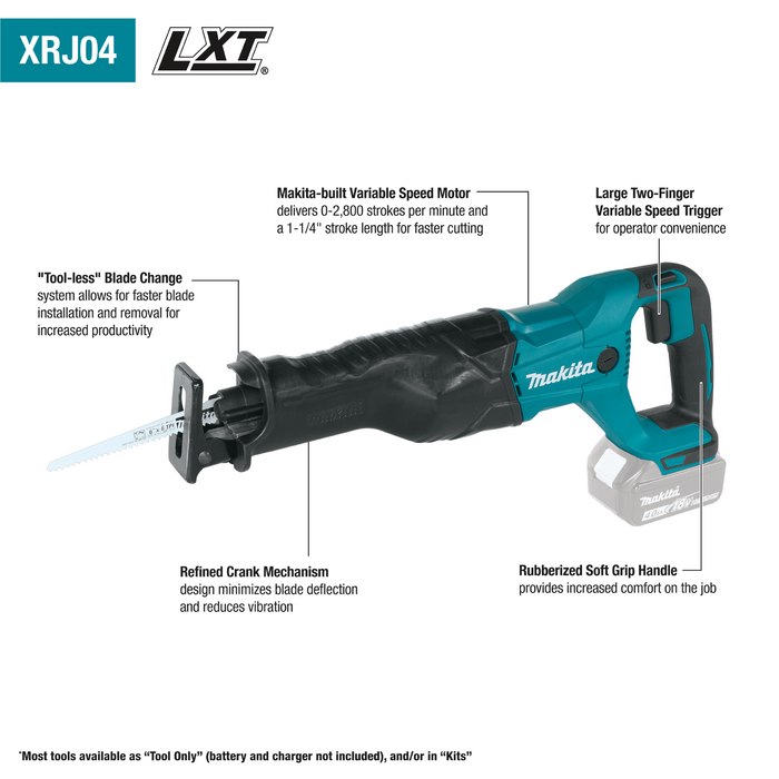 18V LXT® Lithium‑Ion Cordless Recipro Saw, Tool Only