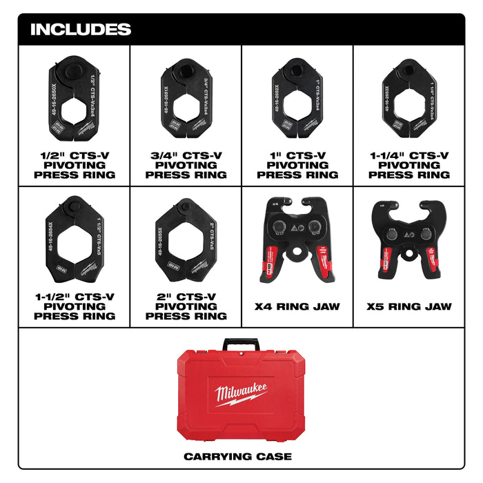 1/2" - 2" CTS-V Pivoting Press Ring Kit for M18™ FORCE LOGIC™ Press Tools