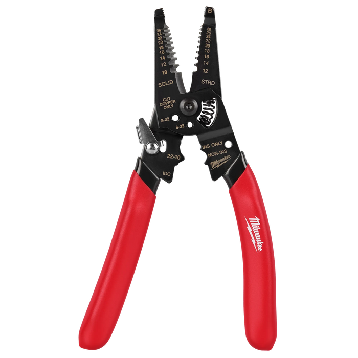 10-28 AWG Multi-Purpose Dipped Grip Wire Stripper & Cutter w/ Reinforced Head