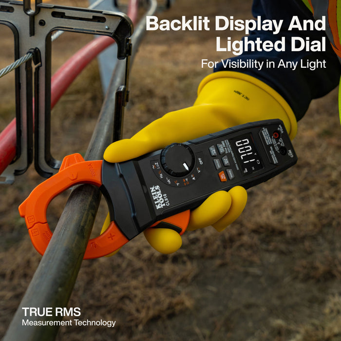 2000A AC/DC Auto-Ranging TRMS Clamp Meter with Worklight