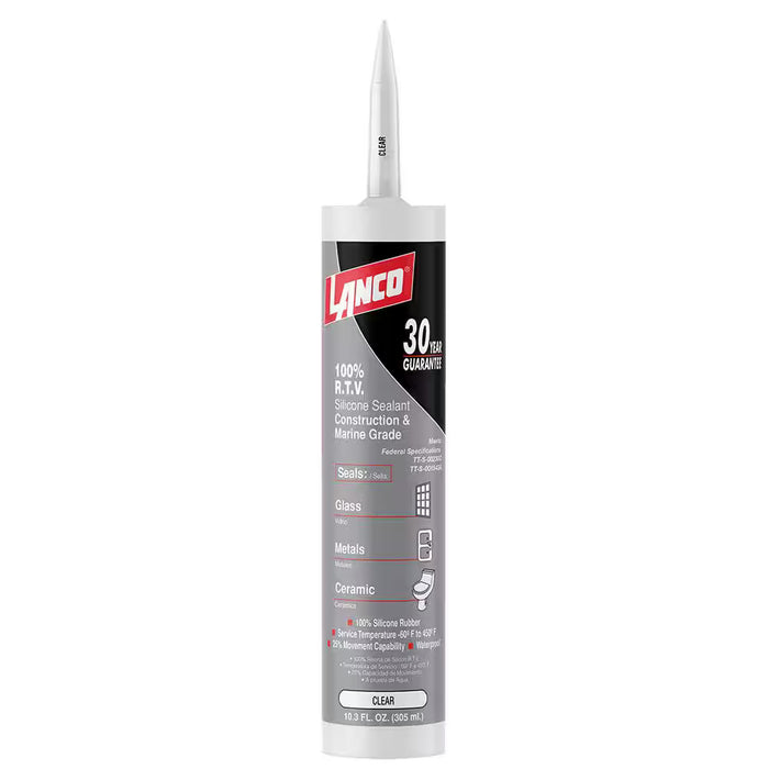 Lanco 10.3 oz. Clear Silicone RTV Sealant