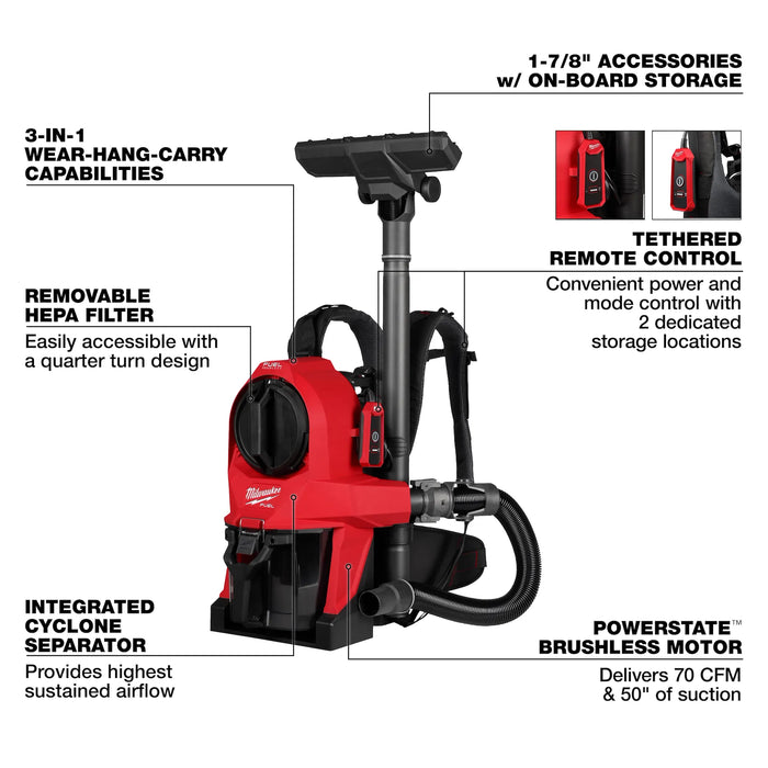 M18 FUEL™ 3-in-1 Backpack Vacuum