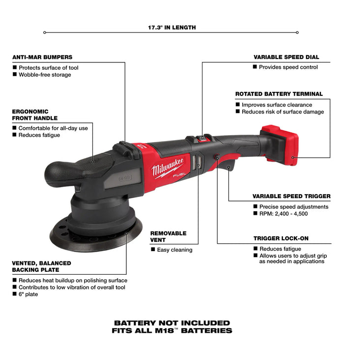 M18 FUEL™ 21mm Random Orbital Polisher