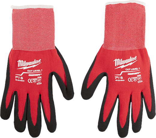 Large Red Nitrile Level 1 Cut Resistant Dipped Work Gloves — Quality ...