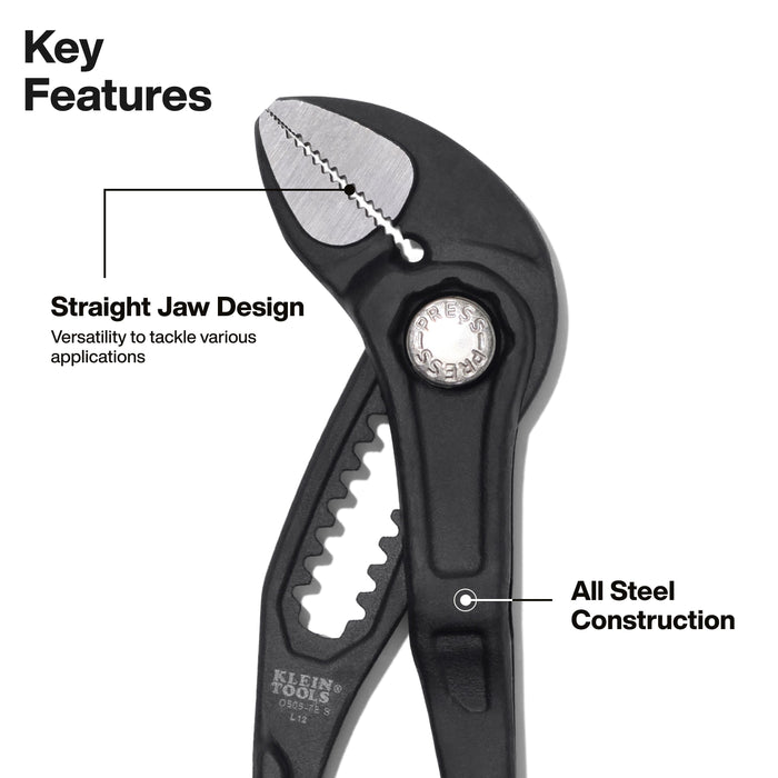 Straight Jaw Quick-Adjust Pump Pliers, 7-Inch