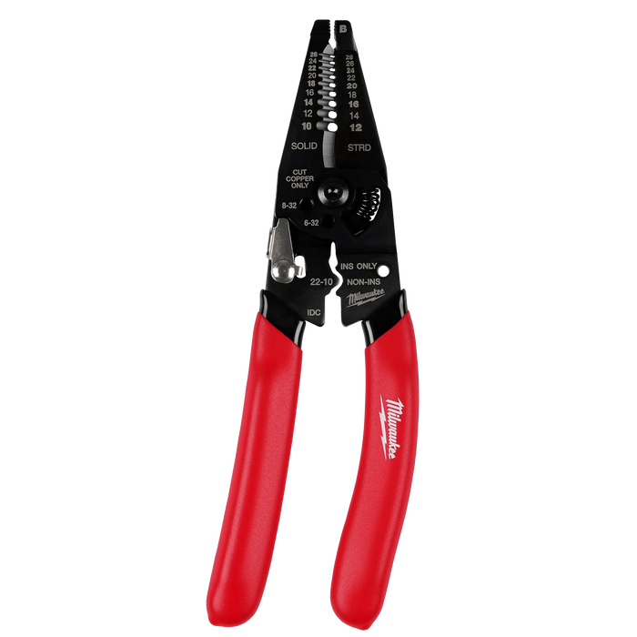 10-28 AWG Multi-Purpose Dipped Grip Wire Stripper & Cutter w/ Reinforced Head