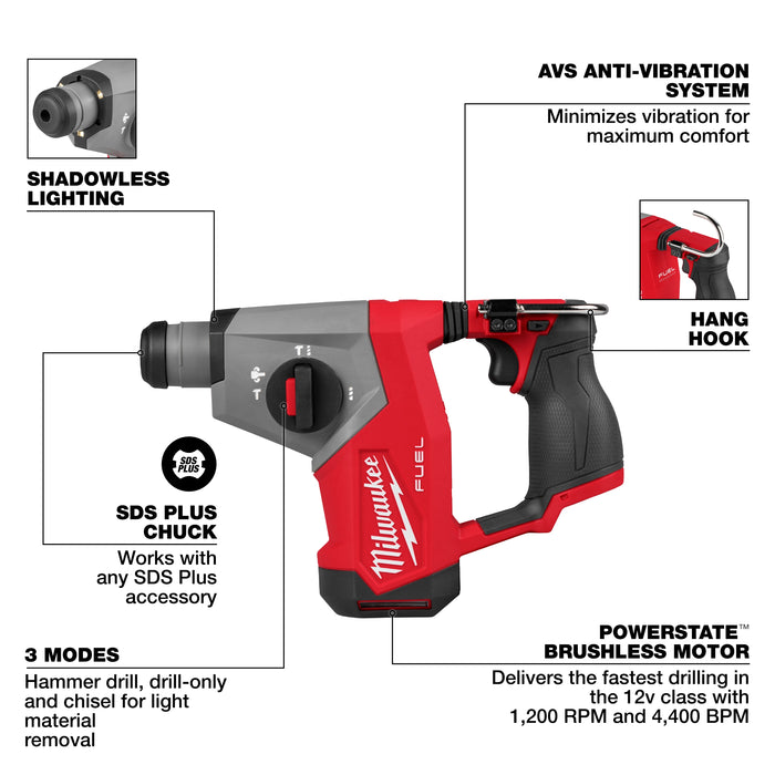 M12 FUEL™ 5/8” SDS Plus Rotary Hammer