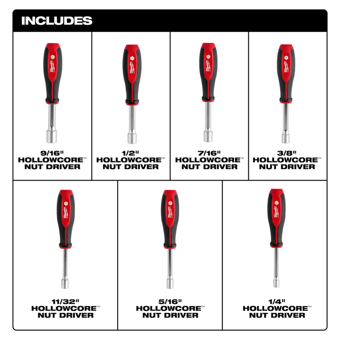 7pc SAE HollowCore™ Nut Driver Set