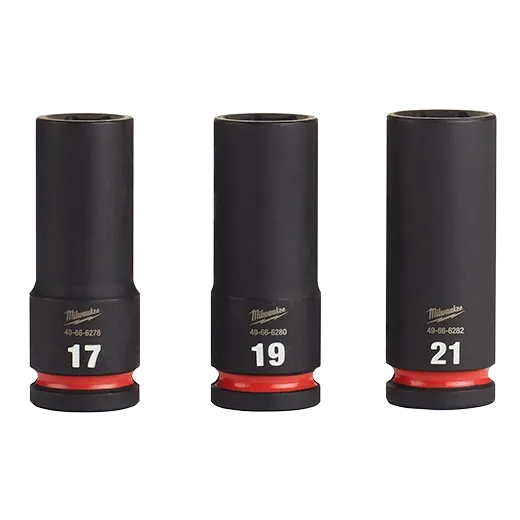 3PC SHOCKWAVE Impact Duty™ 1/2" Drive Metric Deep 6 Point Socket Set