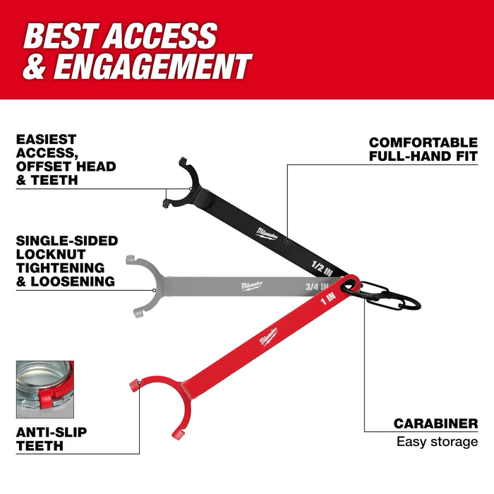 3 PC. Locknut Wrench Set