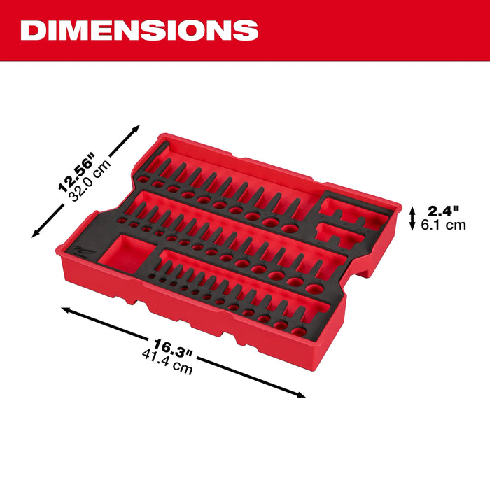 242pc. 1/4”, 3/8”, & 1/2” Drive Metric & SAE Ratchet & Socket Set with Trays for PACKOUT™ Drawers