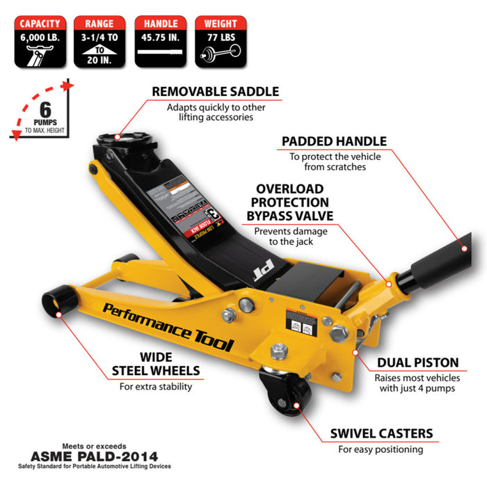 3 Ton Rapid Lift Low Profile Floor Jack