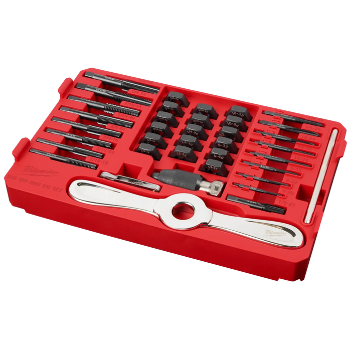 38PC SAE Tap & Die PACKOUT™ Set w/ Hex-LOK™ 2-in-1 Handle